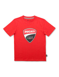 T-shirt rossa da bambino con maxi-logo Ducati Corse
