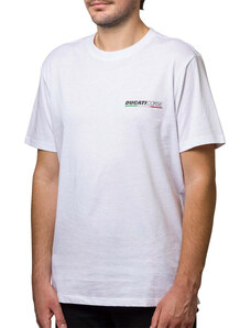 T-shirt bianca da uomo con stampa sul retro "Respect for Bikers" Ducati Corse