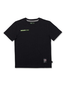 T-shirt nera da bambino con stampa sul retro Ducati Corse