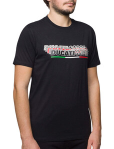 T-shirt nera da uomo con logo multicolore Ducati Corse