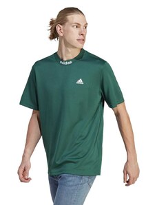 T-shirt verde da uomo con logo bianco sul colletto e sul petto adidas Mesh-Back