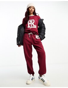 Polo Ralph Lauren - Joggers rossi con logo stile college in coordinato-Rosso