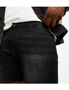 Don't Think Twice DTT Plus - Pantaloncini di jeans skinny nero slavato