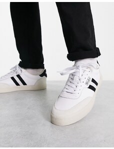 Polo Ralph Lauren - Court Vulc - Sneakers in pelle scamosciata bianca con righe nere-Bianco