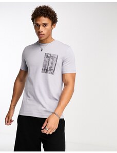 Calvin Klein - Concrete - T-shirt viola con stampa sul petto