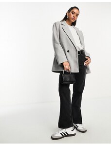 ASOS DESIGN - Cappotto stile blazer doppiopetto grigio