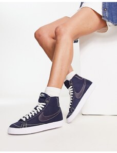 Nike - Blazer - Sneakers medie in tela color ossidiana-Blu navy