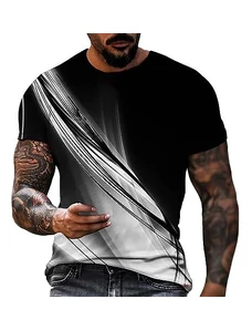 Uomo Estate Cool Shirt Sportiva Casual T-Shirt Casual Uomo Tshirt Sport Uomo  Manica Corta Casual Uomo Sfumato Vintage Girocollo Stampato 3D Manica  Manica Maglietta Uomo 100% Cotone Girocollo : : Moda