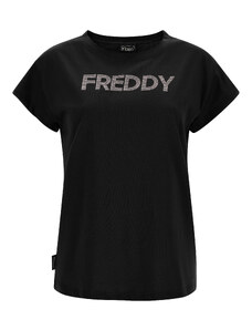 T-shirt con maniche ad aletta e stampa FREDDY argento