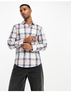 Levi's - Sunset - Camicia con tasca a quadri blu e color crema