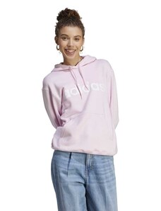 Felpa rosa da donna con cappuccio e tasca a marsupio adidas Essentials Linear
