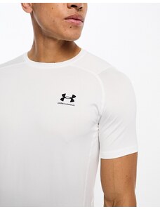 Under Armour - Heat Gear Armour - T-shirt aderente bianca-Bianco