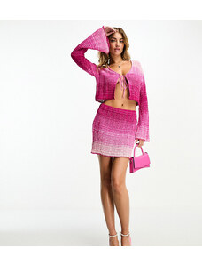 ASOS DESIGN - Minigonna in maglia rosa sfumato in coordinato