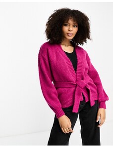 Y.A.S - Cardigan rosa in maglia a portafoglio