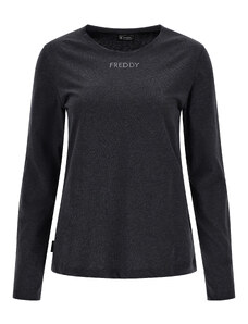 Freddy T-shirt mélange maniche lunghe con piccolo logo argento