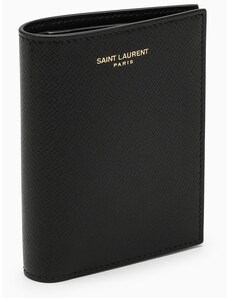 Saint Laurent Portafoglio verticale nero in pelle