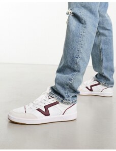 Vans - Lowland - Sneakers bianche con strisce laterali bordeaux-Bianco