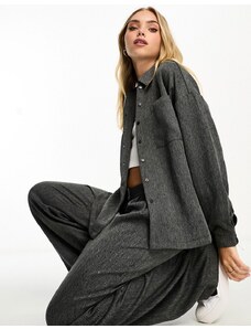 Vero Moda - Camicia giacca oversize in twill grigio in coordinato