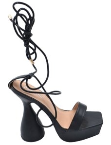 Malu Shoes Sandali donna tacco alto clessidra 15 cm con plateau 3 lacci alla schiava moda platform comodo