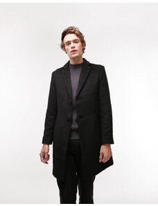 Topman - Soprabito nero vestibilità classica