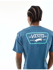 Vans - Full Patch - T-shirt verde-azzurro con stampa sul retro-Blu