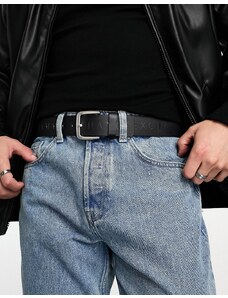 Armani Exchange - Cintura nera con logo ripetuto-Nero