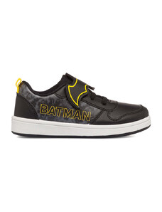Sneakers nere primi passi da bambino con dettagli gialli e velcro a forma di pipistrello Batman