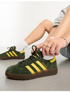 adidas Originals - Handball Spezial - Sneakers night cargo e gialle con suola in gomma-Multicolore