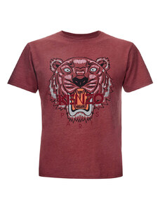 T-Shirt Kenzo in Rosso Délavé con Stampa tigre S Rosso 2000000007229
