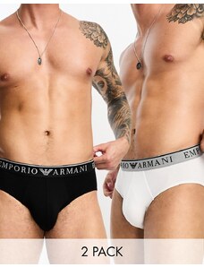 Emporio Armani - Bodywear - Confezione da 2 slip neri e bianchi-Multicolore