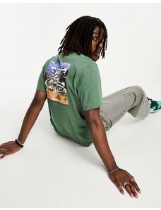 Coney Island Picnic - T-shirt verde con stampa "Lost Mind" sul petto e sul retro in coordinato