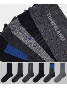 Timberland - Confezione da 6 paia di calzini multicolore-Black
