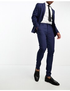 ASOS DESIGN - Pantaloni super skinny da abito in tessuto micro-testurizzato blu navy