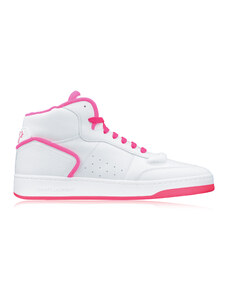 SAINT LAURENT 711250 9090 Sneakers-42 EU Bianco/Rosa Pelle/Tessuto