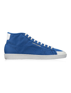 SAINT LAURENT 732272 4075 Sneakers-41 EU Blu Tessuto/Pelle