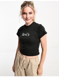 Levi's - Perfect - T-shirt nera con logo piccolo in carattere Serif-Nero