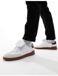 Polo Ralph Lauren - Heritage Aera - Sneakers in misto pelle e camoscio bianche e nere con suola in gomma-Bianco