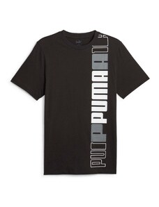 T-shirt nera da uomo con logo verticale Puma LOGO LAB