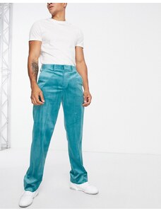 Topman - Pantaloni a fondo ampio in velluto blu