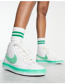 Nike - Blazer Mid Ray Of Hope - Sneakers bianche e verde primavera-Bianco