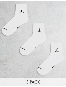 Jordan - Everyday - Confezione da 3 paia di calzini bianchi ammortizzati-Bianco