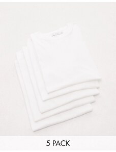 Topman - Confezione da 5 t-shirt classiche bianche-Multicolore