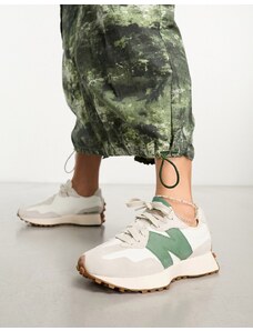 New Balance - 327 - Sneakers bianche e verdi-Bianco