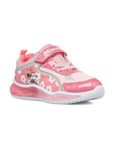 Mickey Mouse Sneakers primi passi rosa da bambina con luci e stampa Minnie