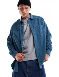 ASOS DESIGN - Camicia oversize blu con maniche raglan anni '90