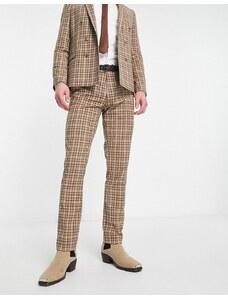 Twisted Tailor - Mepstead - Pantaloni da abito beige a quadri principe di Galles-Neutro