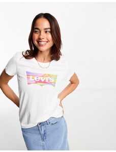 Levi's - T-shirt bianca con logo marmorizzato-Bianco
