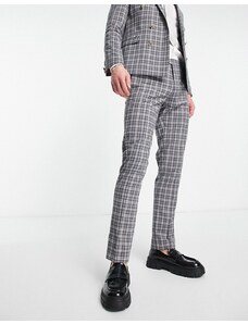 Twisted Tailor - Mepstead - Pantaloni da abito grigi a quadri principe di Galles-Grigio