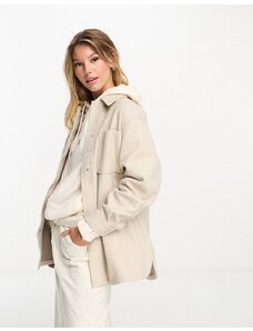 New Look - Camicia giacca color pietra-Neutro