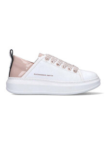 ALEXANDER SMITH Sneaker donna bianca/rosa in pelle SNEAKERS